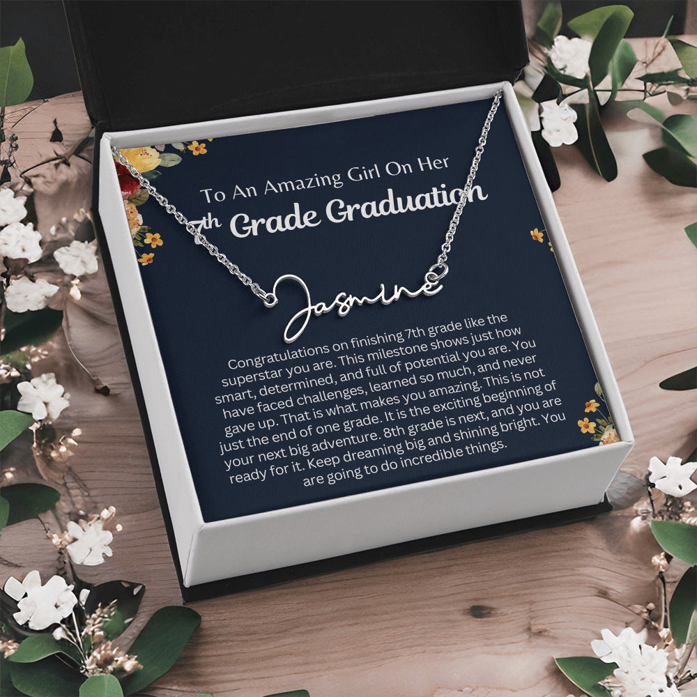 Personalized Name Necklace, 7th Grade Graduation Gift