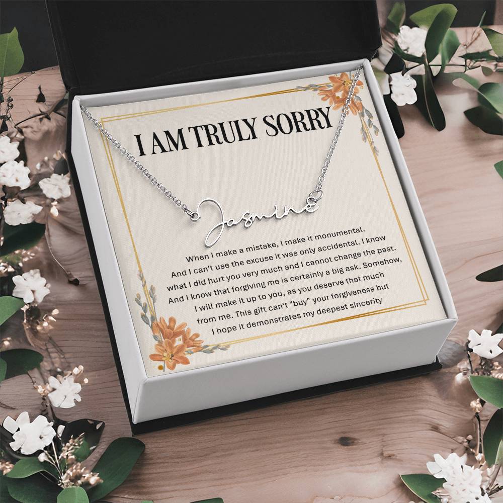 Personalized Apology Gift - Signature Style  Name Necklace