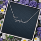 Personalized Signature Style Name Necklace, Famprecious Gifts Signature Style Necklace Chain with Gift Box