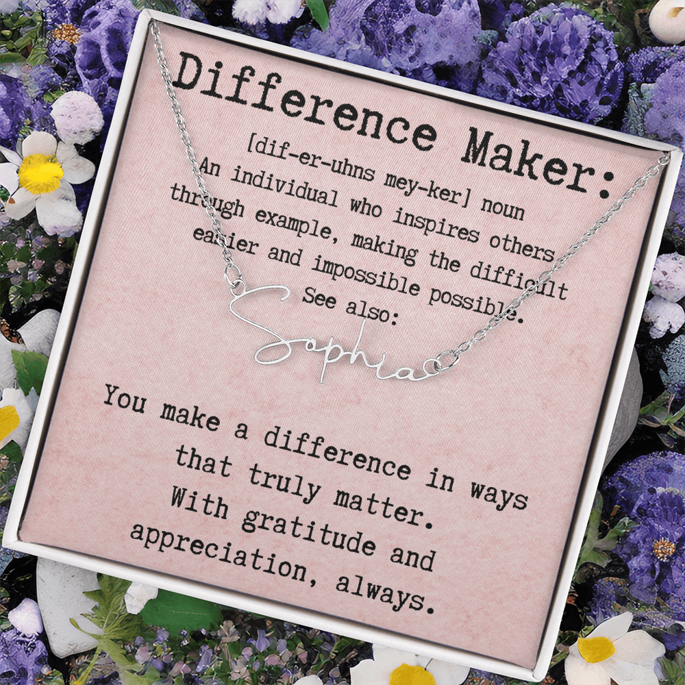 Personalized Necklace for a Real Difference Maker - Signature Style Name Necklace