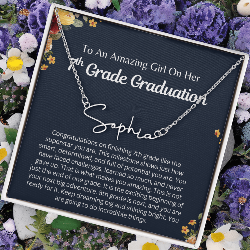 Personalized Name Necklace, 7th Grade Graduation Gift