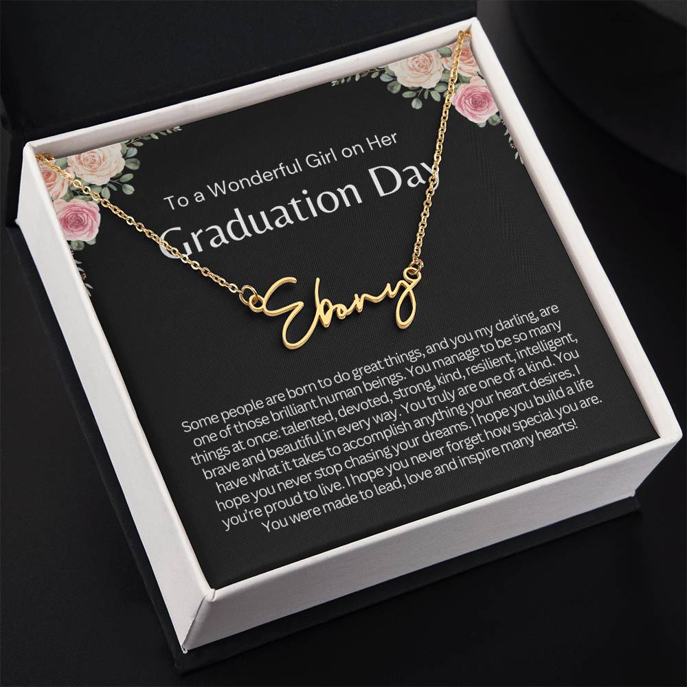 Personalized Graduation Gift for Her - Custom Signature Style Name Necklace