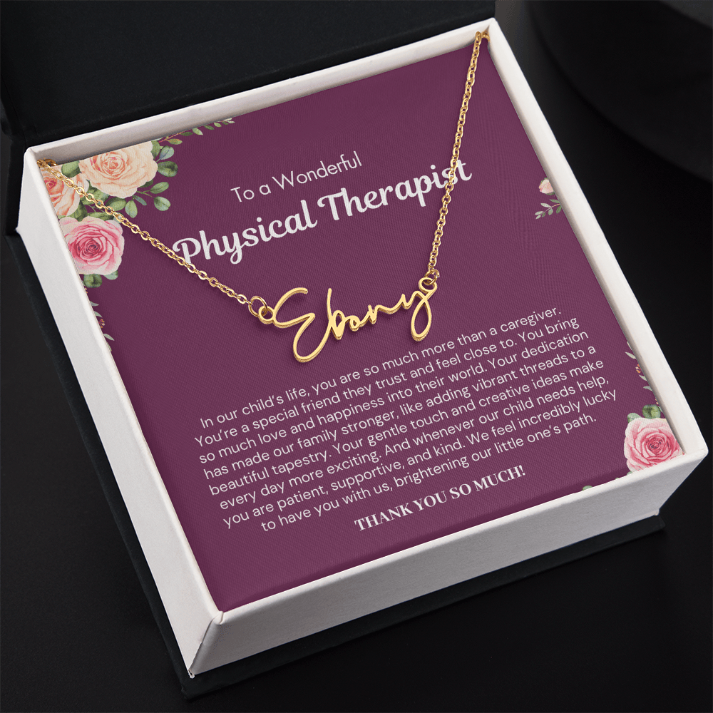 Personalized Gift for Physical Therapist - Signature Style Name Necklace