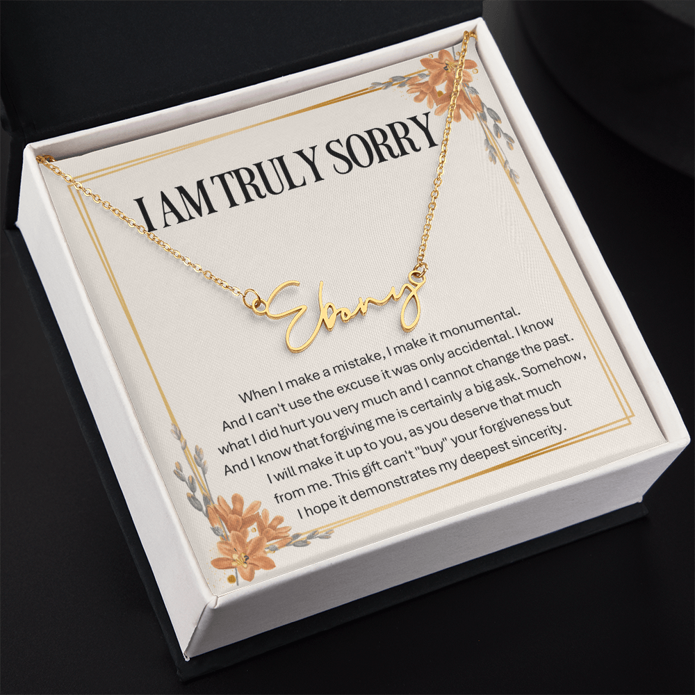 Personalized Apology Gift for Wife – Personalized Signature Style Name Necklace – Customized Jewelry with Her Name