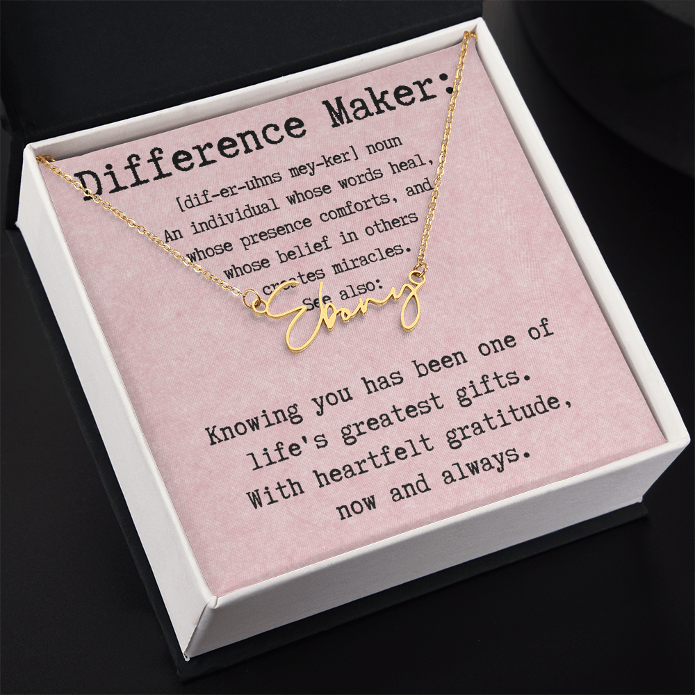 Personalized Name Necklace for a Difference Maker- Signature Style Name Necklace