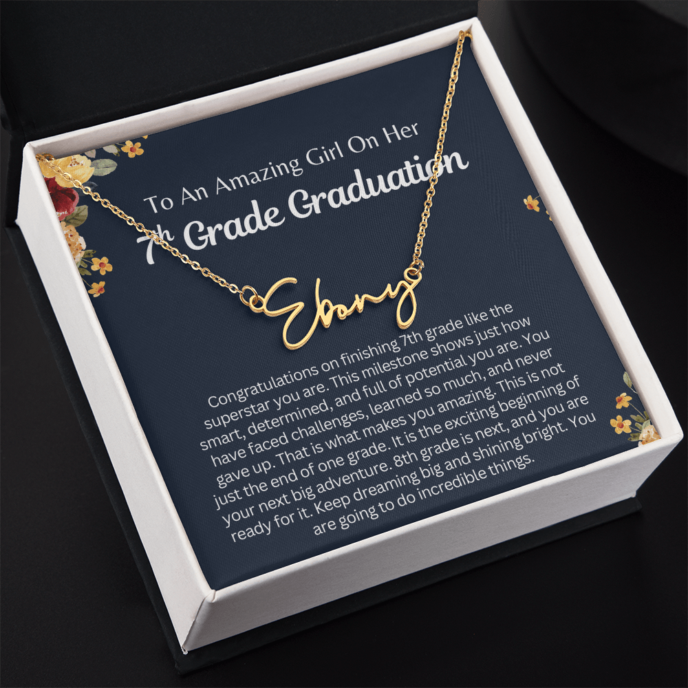 Personalized Name Necklace, 7th Grade Graduation Gift