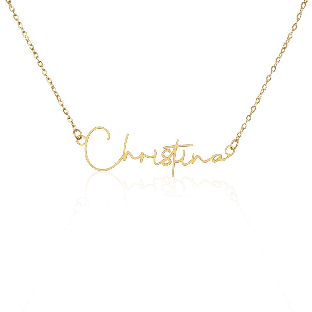 Personalized Golden Birthday Gift from Grandma to Granddaughter - Signature Style Name Necklace