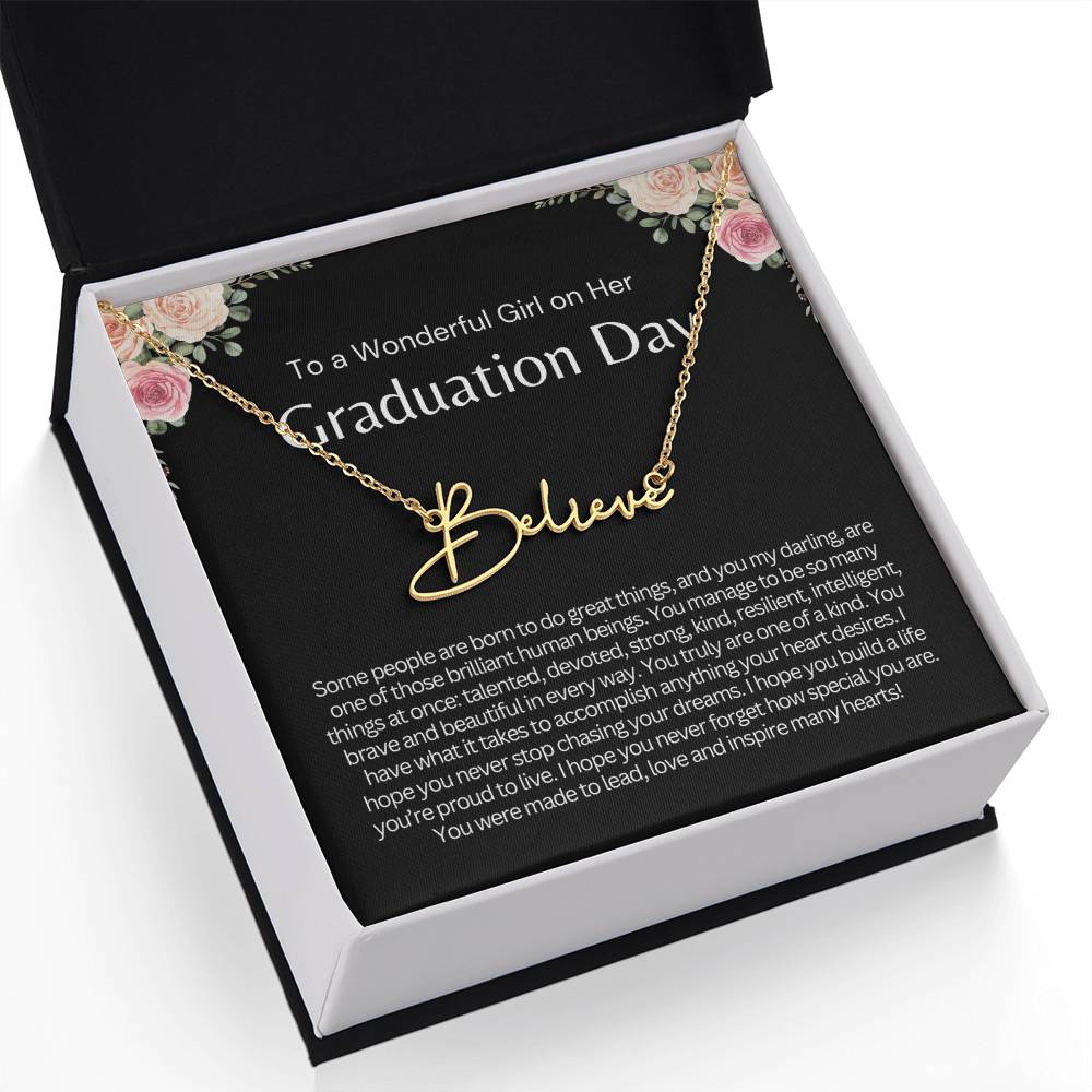 Personalized Graduation Gift for Her - Custom Signature Style Name Necklace