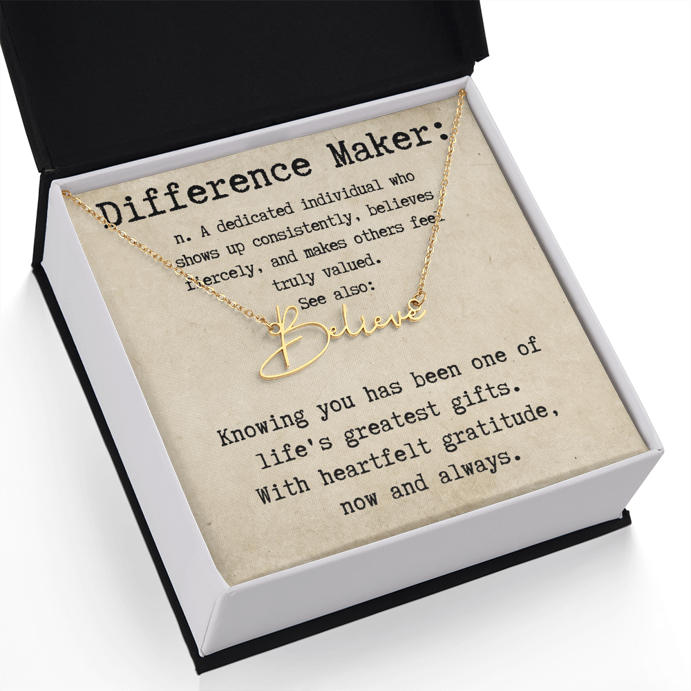 Custom Gift for an Everyday Difference Maker - Signature Style Name Necklace
