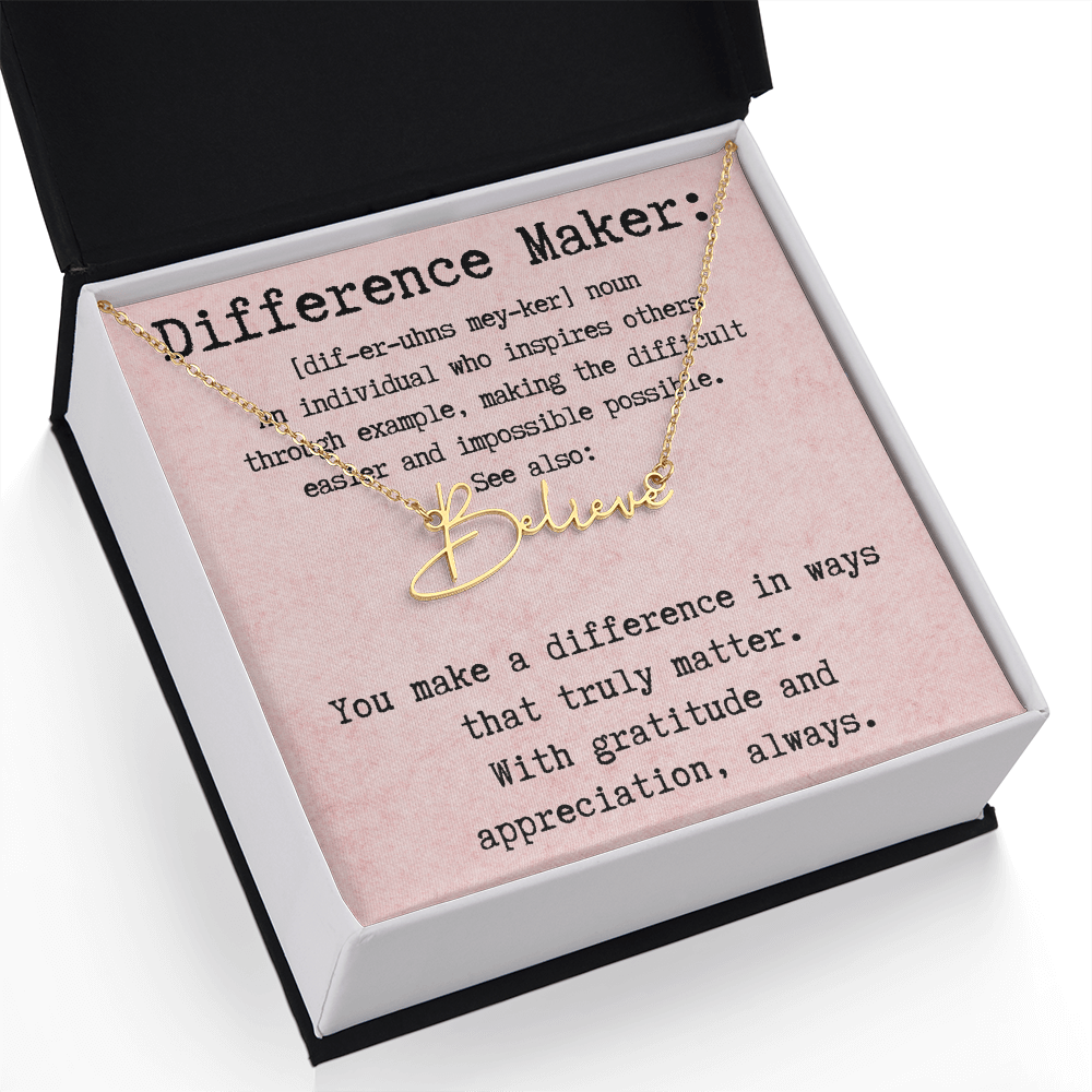 Personalized Necklace for a Real Difference Maker - Signature Style Name Necklace