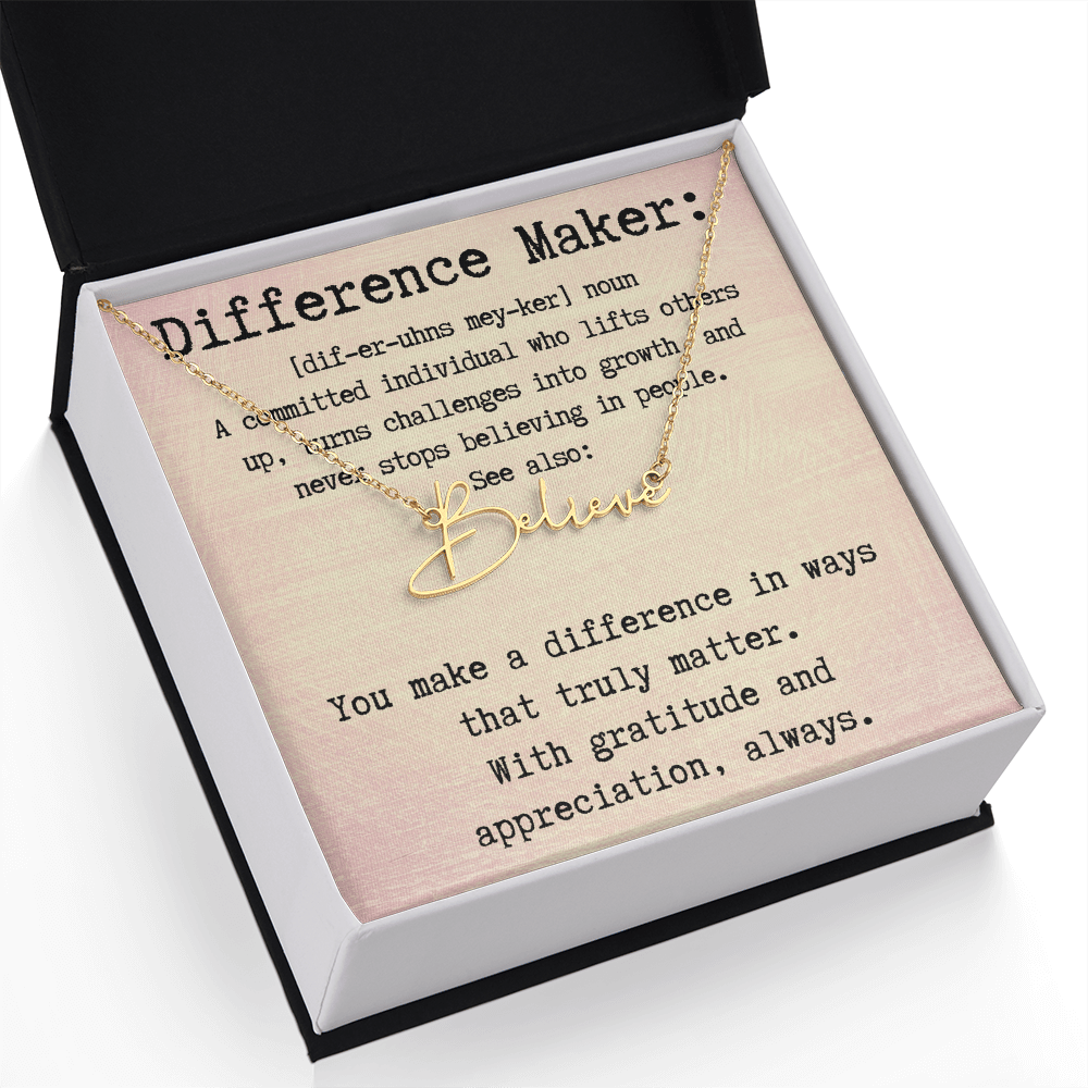 Unique Personalized Gift for a Difference Maker - Signature Style Name Necklace
