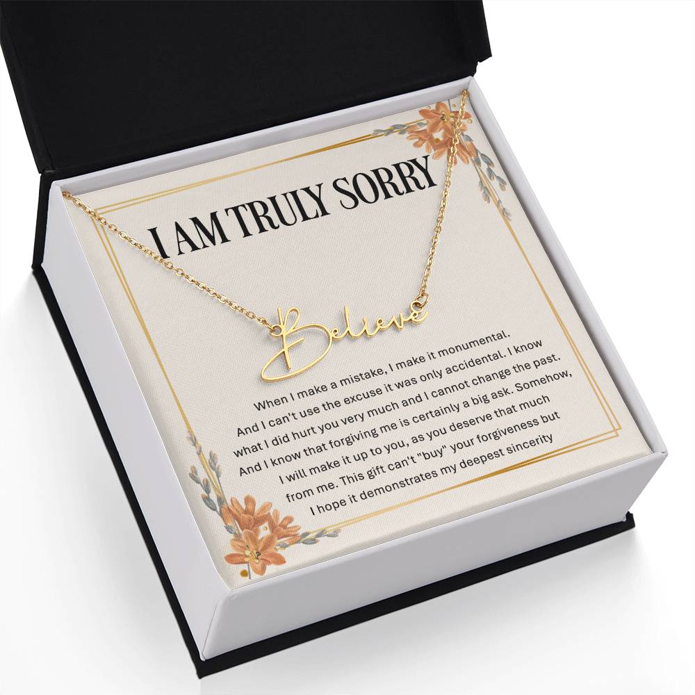 Personalized Apology Gift - Signature Style  Name Necklace