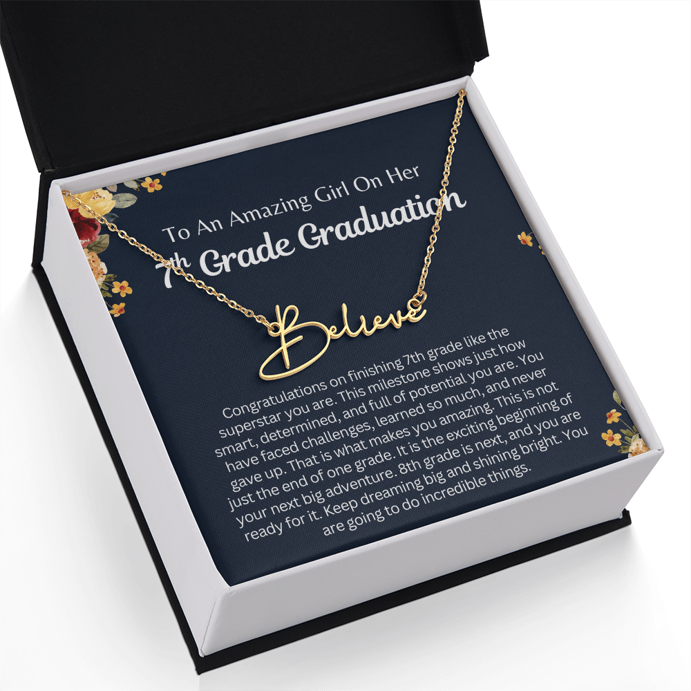 Personalized Name Necklace, 7th Grade Graduation Gift