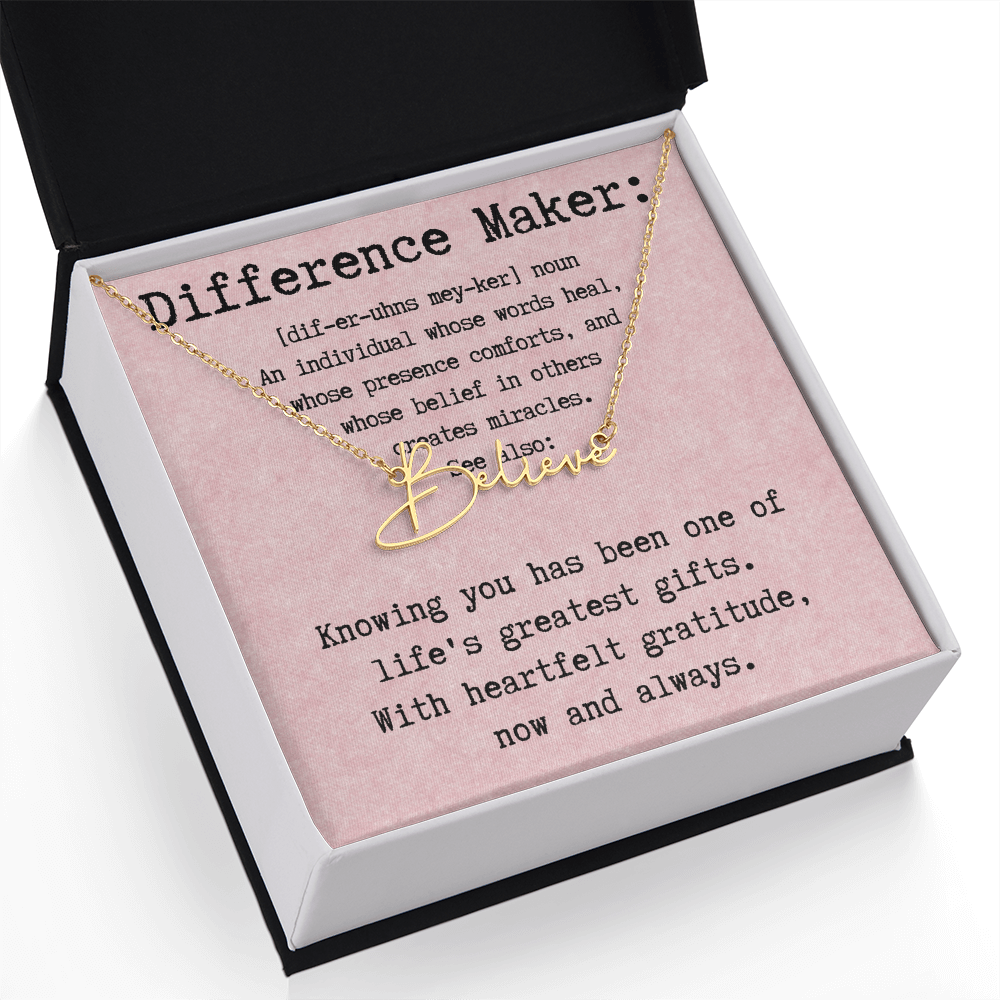 Personalized Name Necklace for a Difference Maker- Signature Style Name Necklace