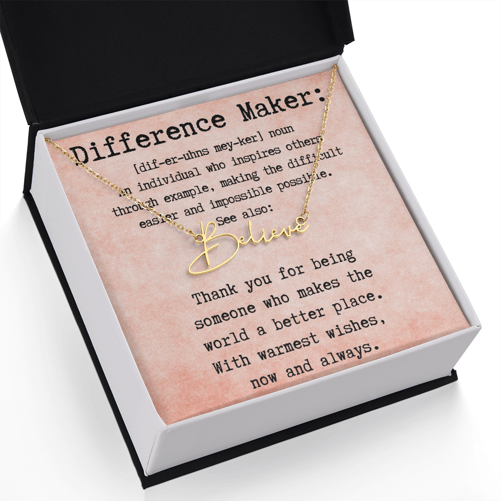 Meaningful Gift for the Difference Maker in Your Life - Signature Style Name Necklace