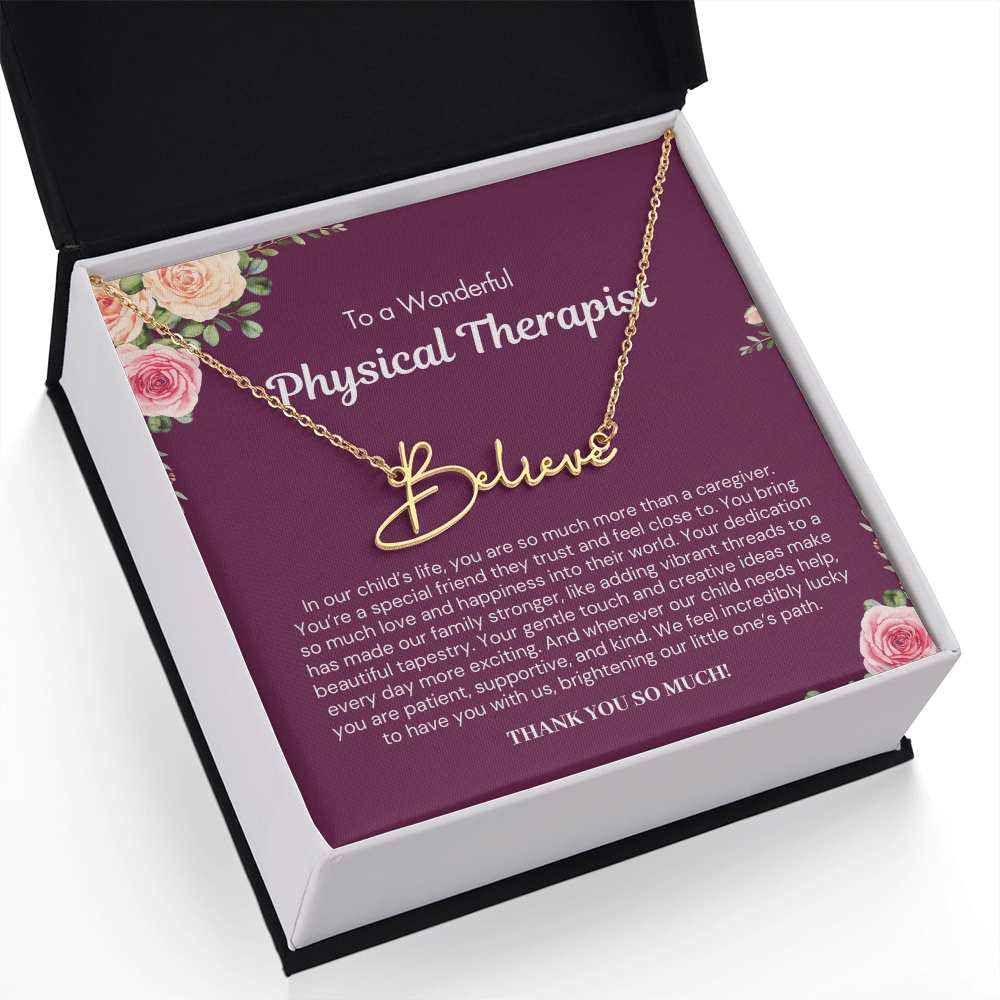 Personalized Gift for Physical Therapist - Signature Style Name Necklace