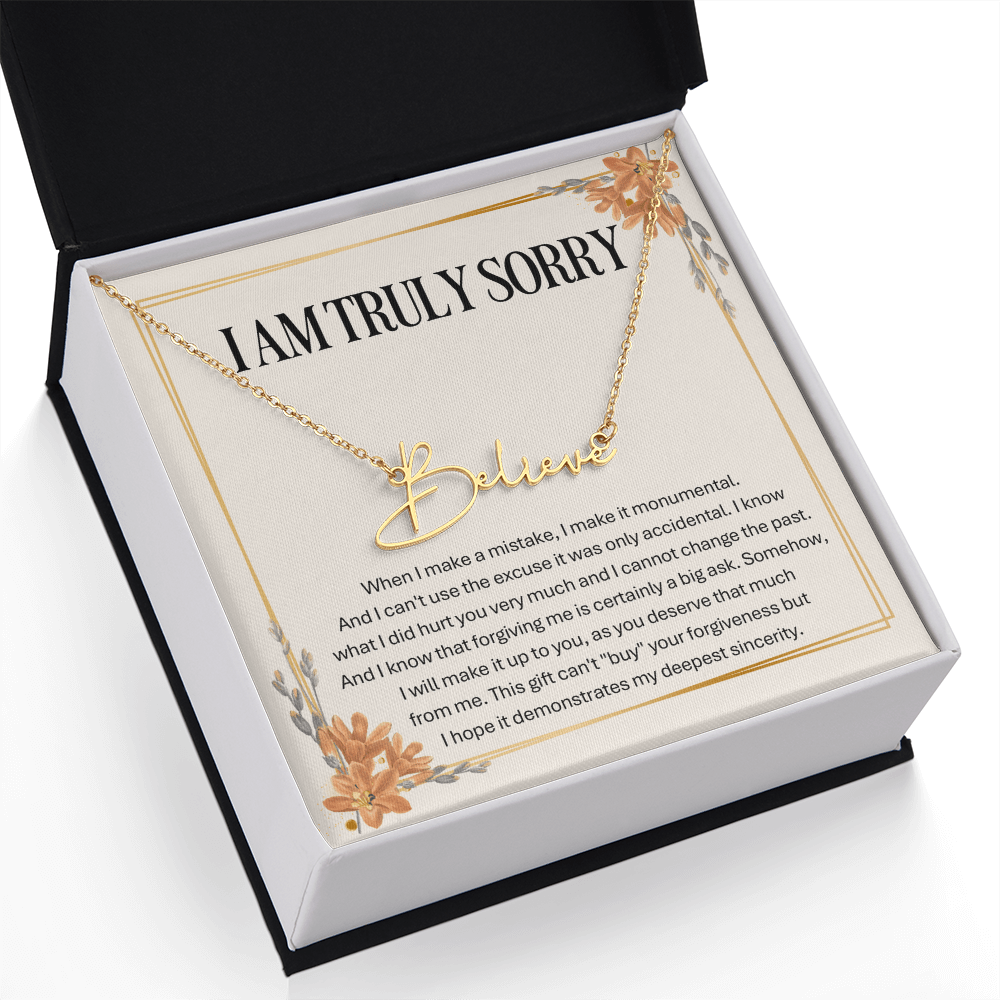 Personalized Apology Gift for Wife – Personalized Signature Style Name Necklace – Customized Jewelry with Her Name
