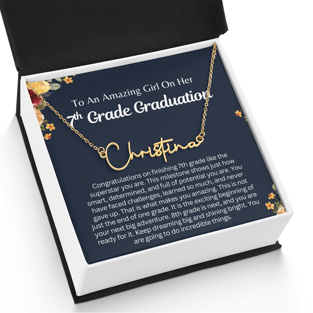 Personalized Name Necklace, 7th Grade Graduation Gift