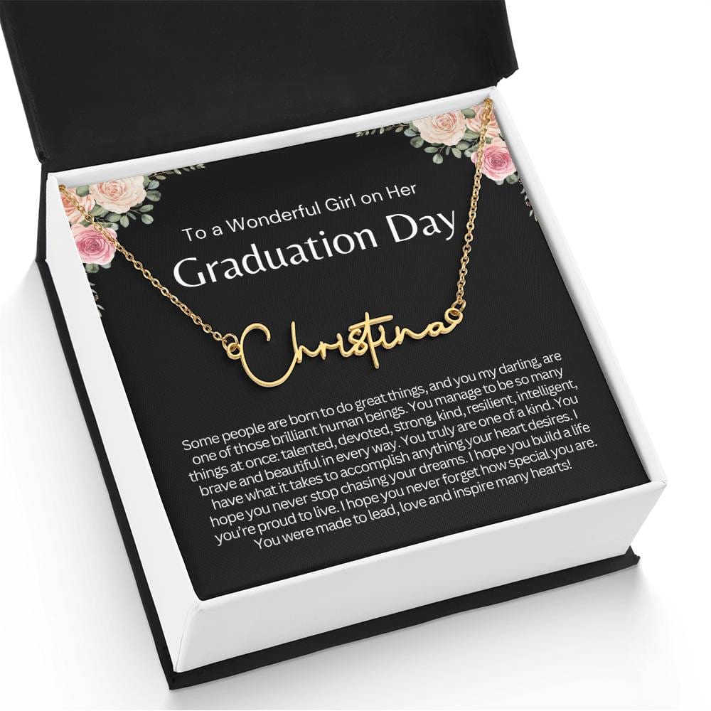 Personalized Graduation Gift for Her - Custom Signature Style Name Necklace