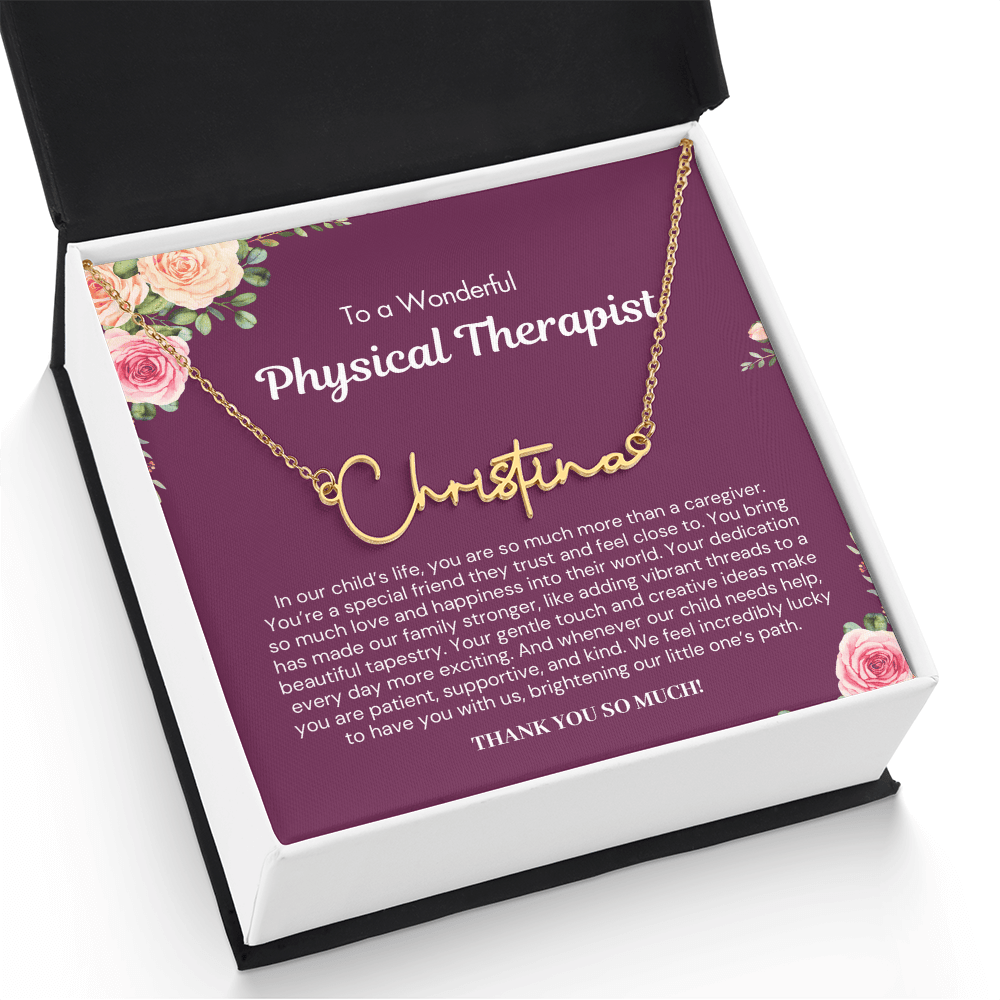Personalized Gift for Physical Therapist - Signature Style Name Necklace