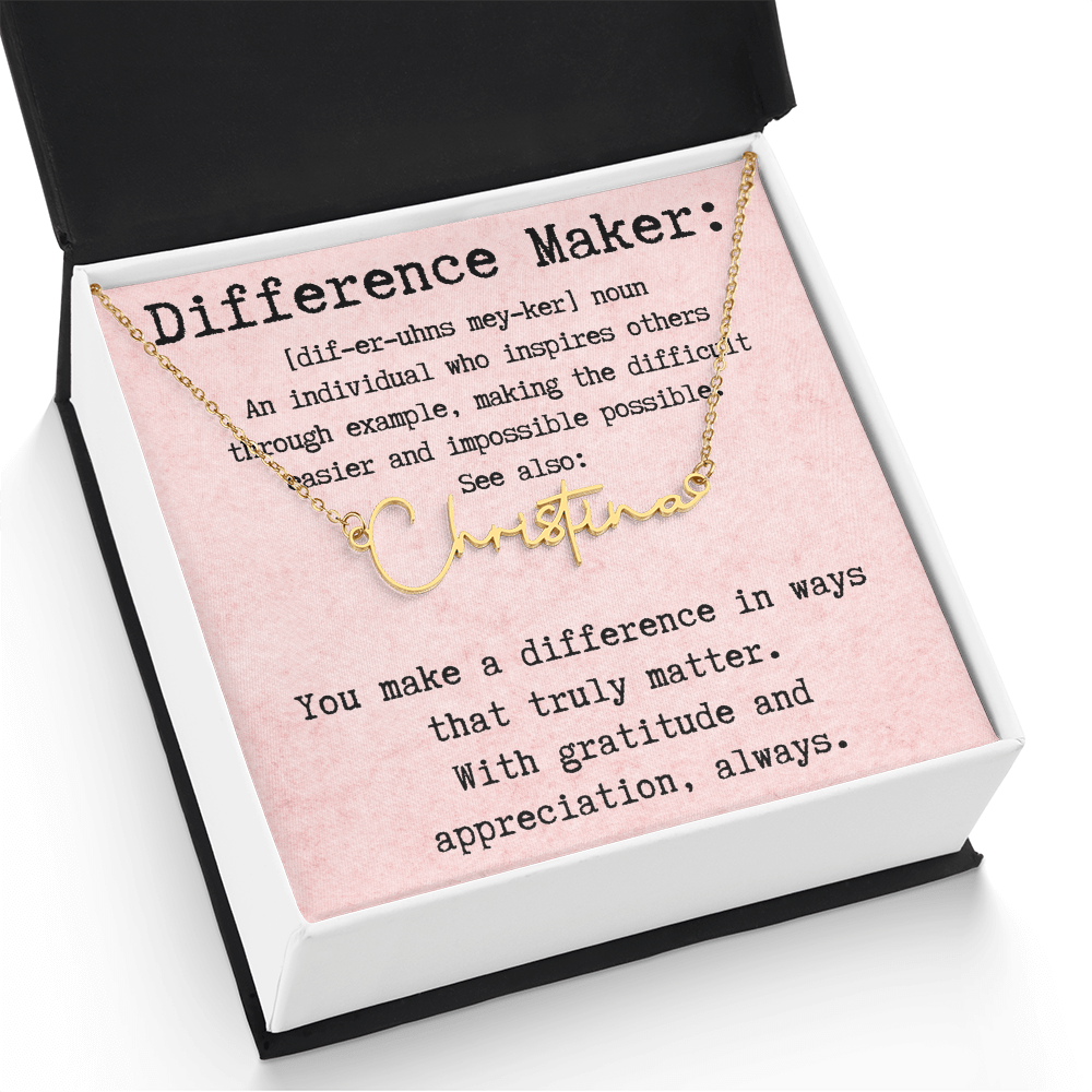 Personalized Necklace for a Real Difference Maker - Signature Style Name Necklace