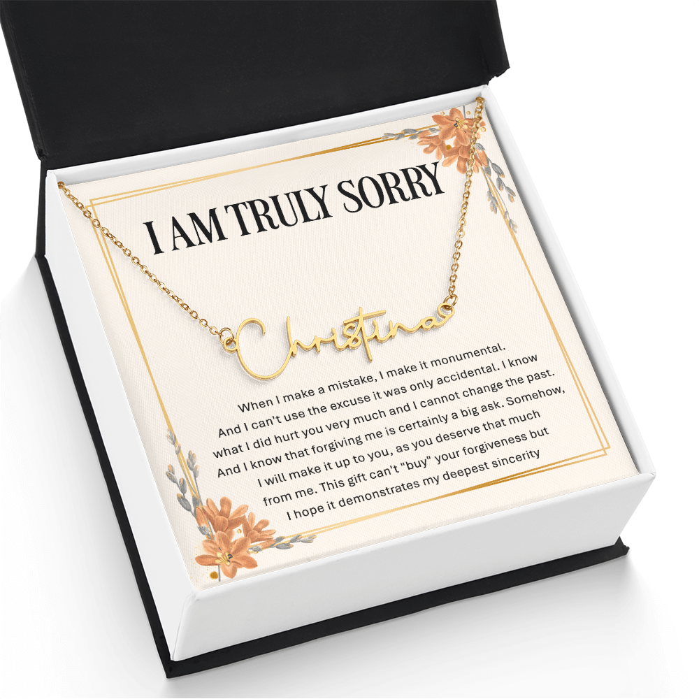 Personalized Apology Gift - Signature Style  Name Necklace