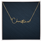 Personalized Signature Style Name Necklace, Famprecious Gifts Signature Style Necklace Chain with Gift Box