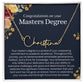 Personalized Masters Degree Gift for Her - Customizable Signature Style Name Necklace