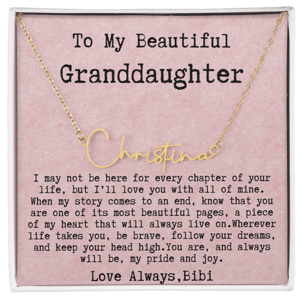 Gift to Granddaughter from Bibi - Signature Style Name Necklace
