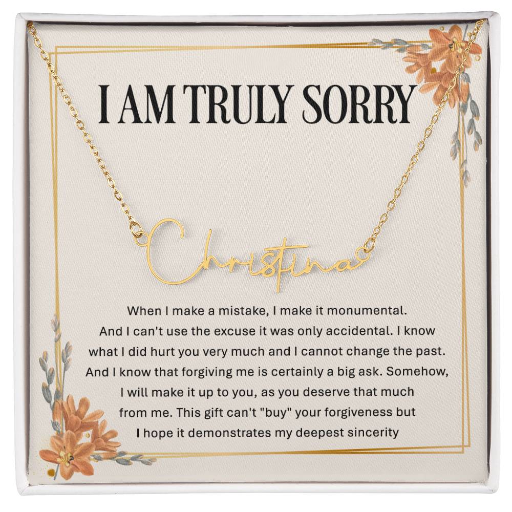 Personalized Apology Gift - Signature Style  Name Necklace