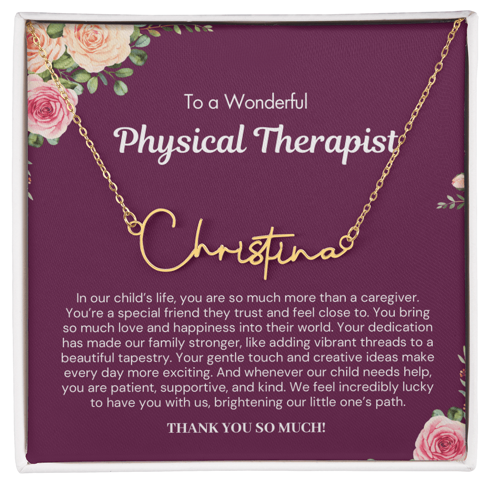 Personalized Gift for Physical Therapist - Signature Style Name Necklace