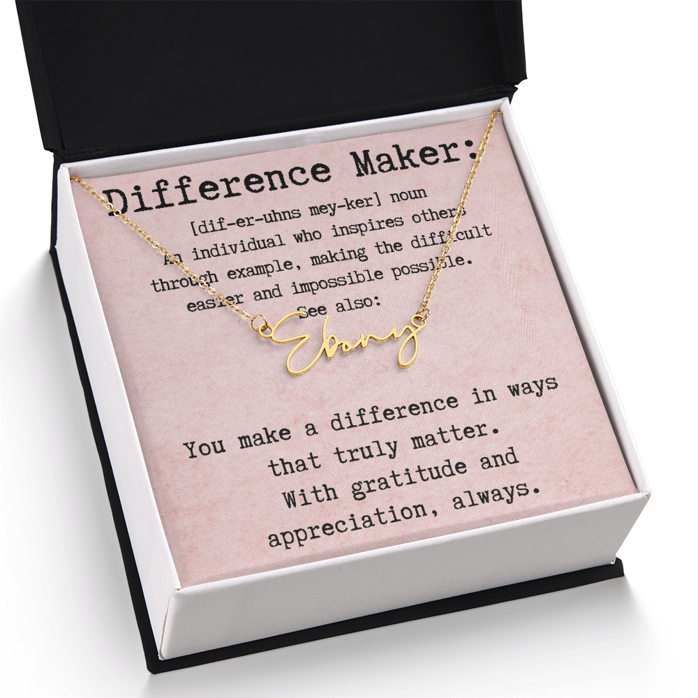 Personalized Necklace for a Real Difference Maker - Signature Style Name Necklace