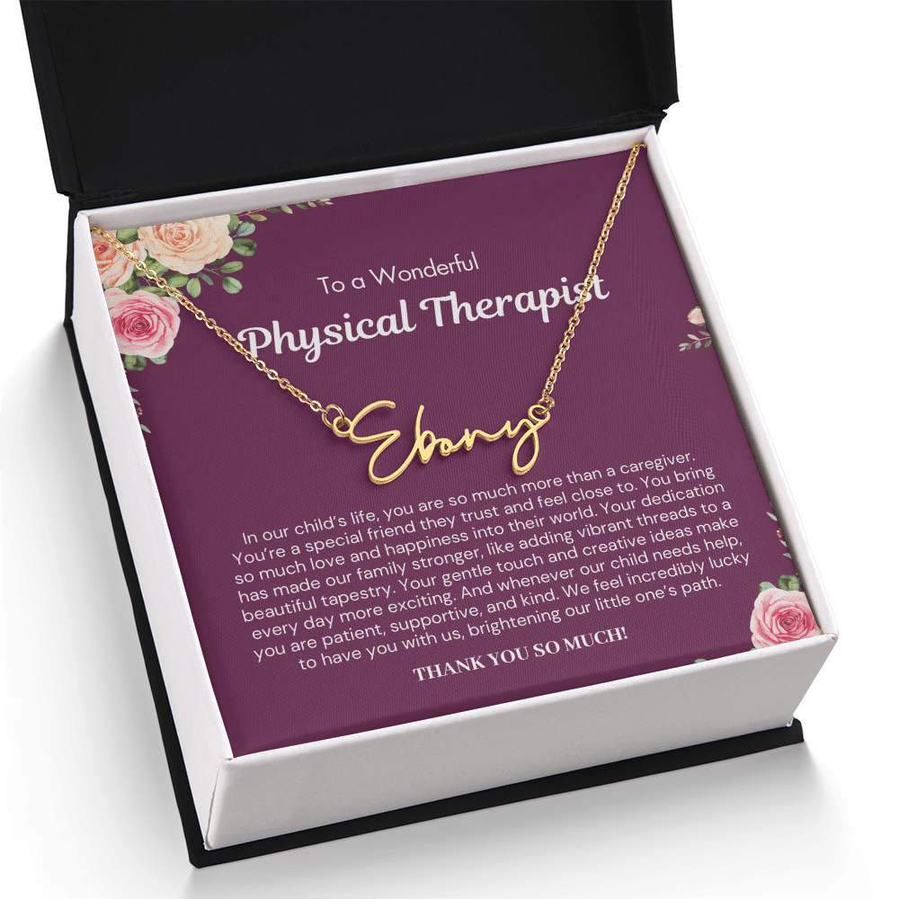 Personalized Gift for Physical Therapist - Signature Style Name Necklace