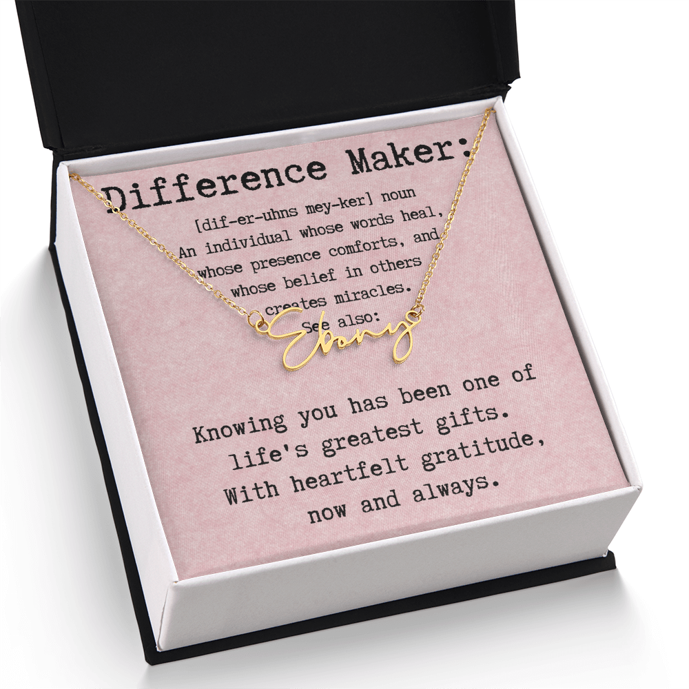 Personalized Name Necklace for a Difference Maker- Signature Style Name Necklace