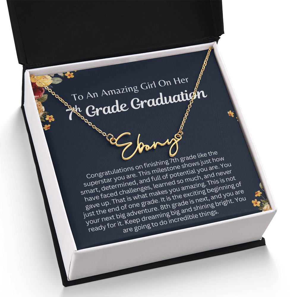 Personalized Name Necklace, 7th Grade Graduation Gift