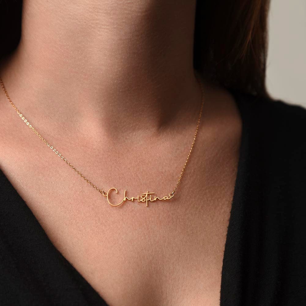 Personalized 12th Birthday Gift from Nana to Granddaughter - Signature Style Name Necklace
