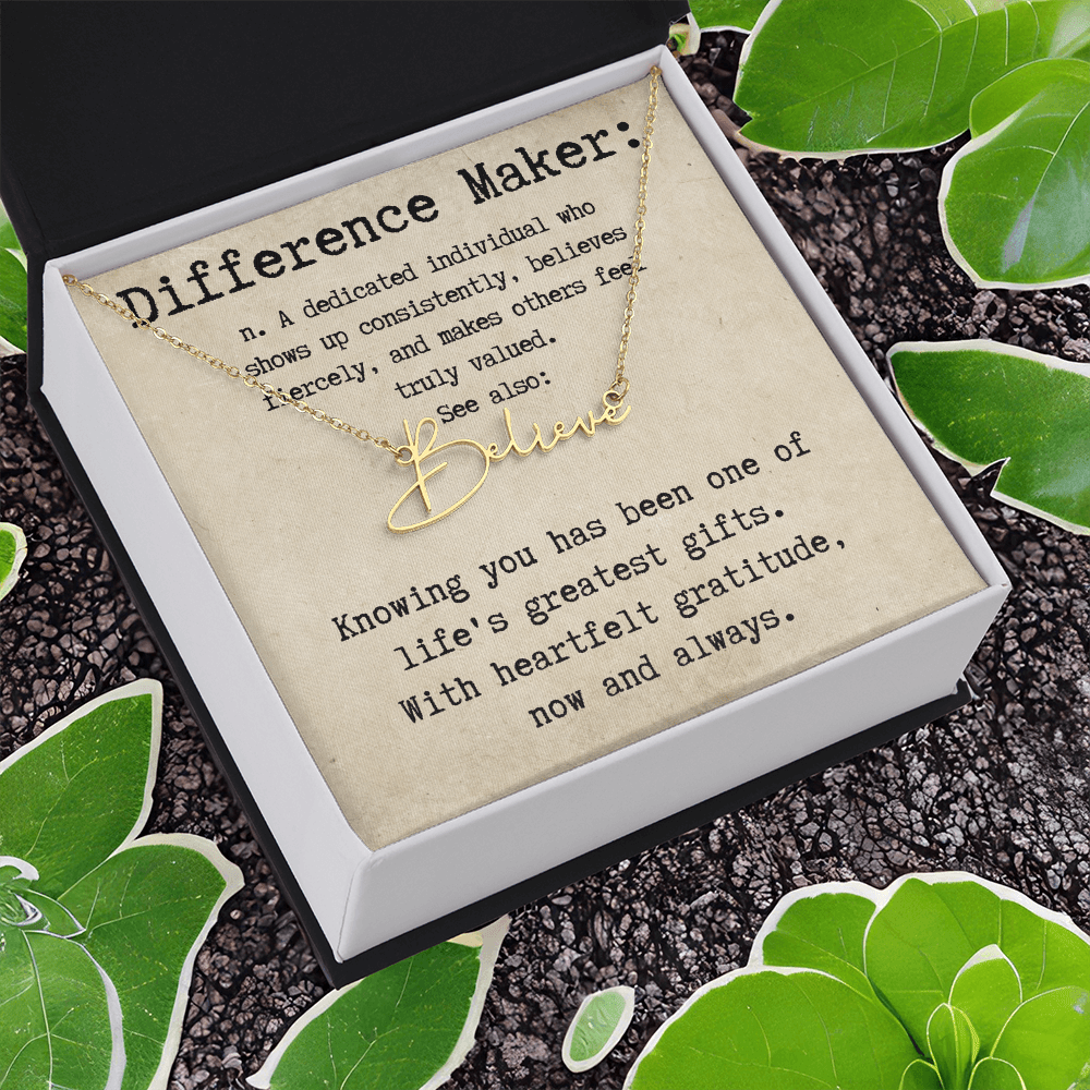 Custom Gift for an Everyday Difference Maker - Signature Style Name Necklace