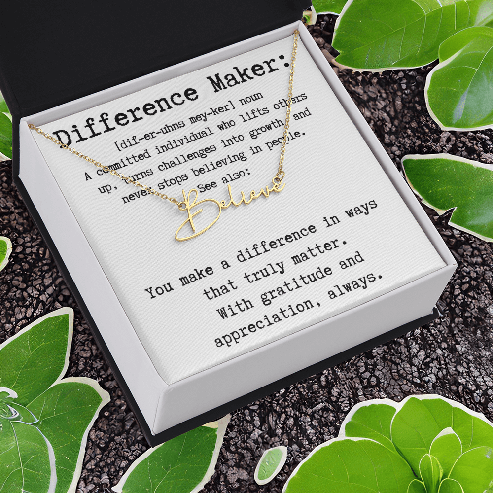 Unique Gift for a Difference Maker - Signature Style Name Necklace
