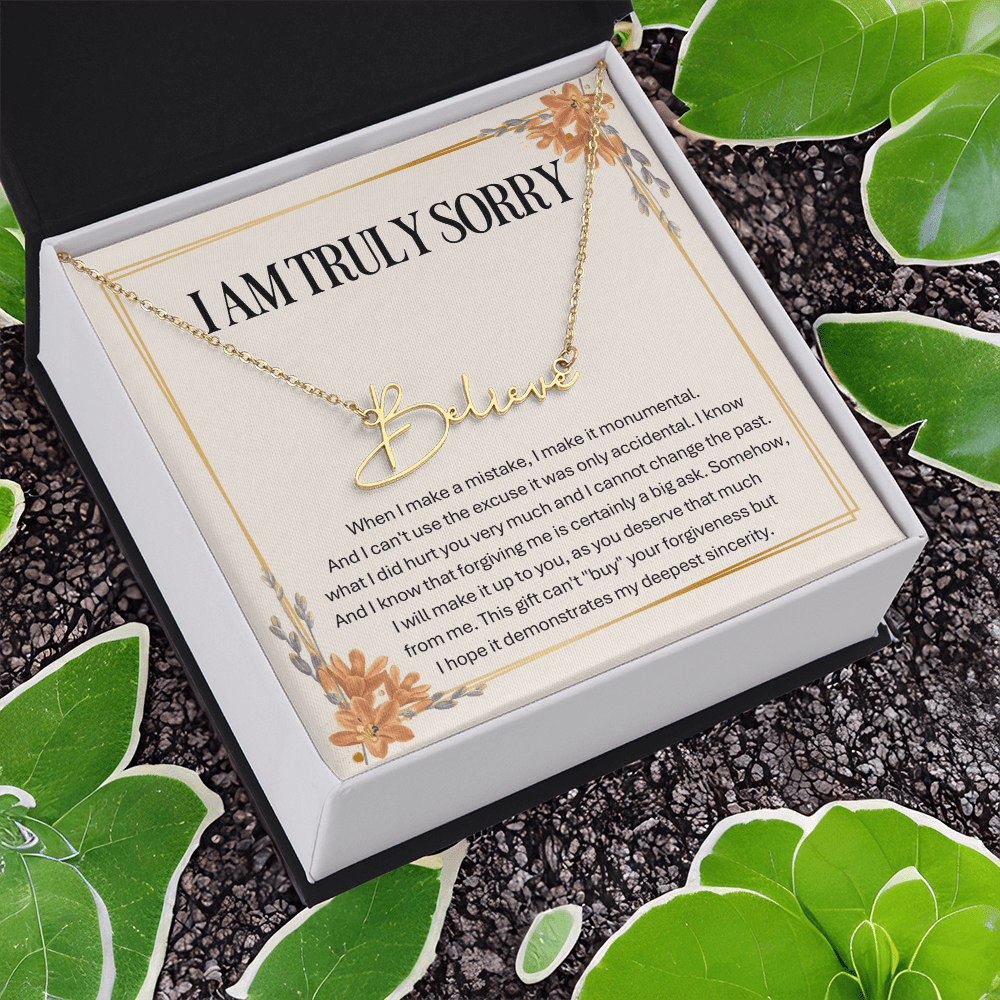Personalized Apology Gift for Wife – Personalized Signature Style Name Necklace – Customized Jewelry with Her Name