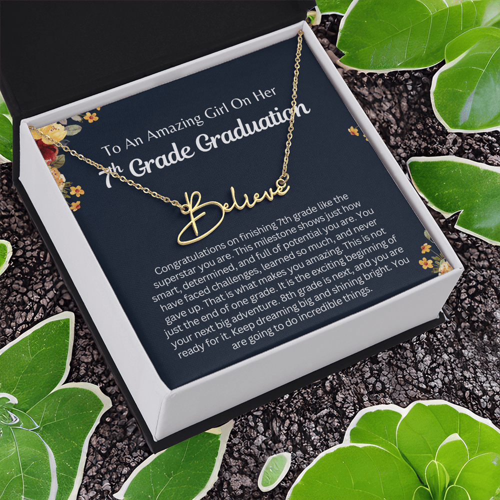 Personalized Name Necklace, 7th Grade Graduation Gift