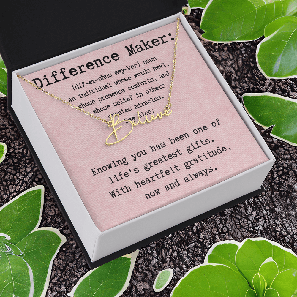 Personalized Name Necklace for a Difference Maker- Signature Style Name Necklace