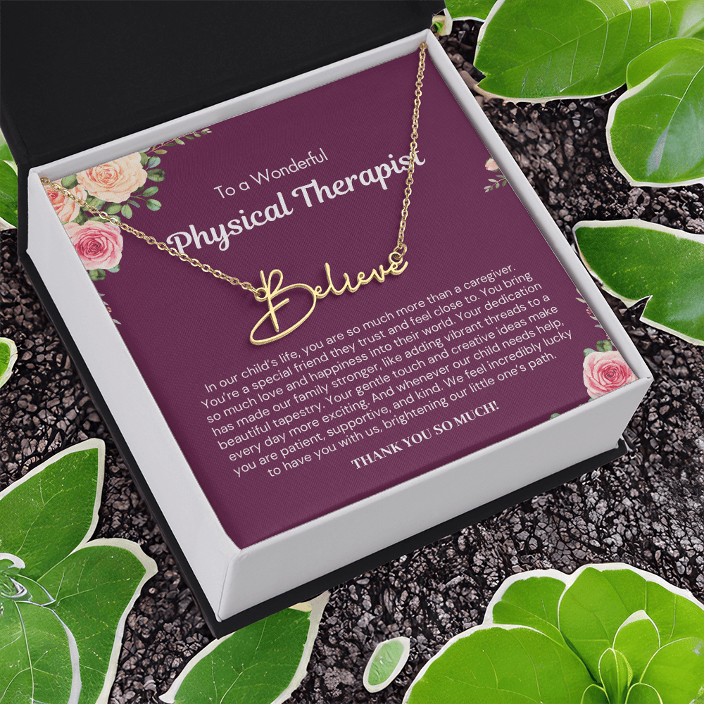 Personalized Gift for Physical Therapist - Signature Style Name Necklace