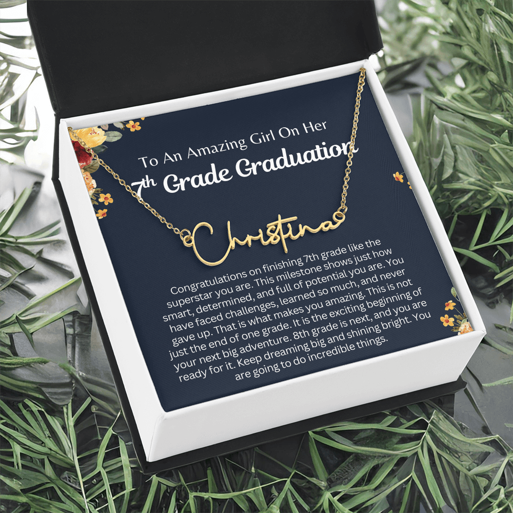 Personalized Name Necklace, 7th Grade Graduation Gift