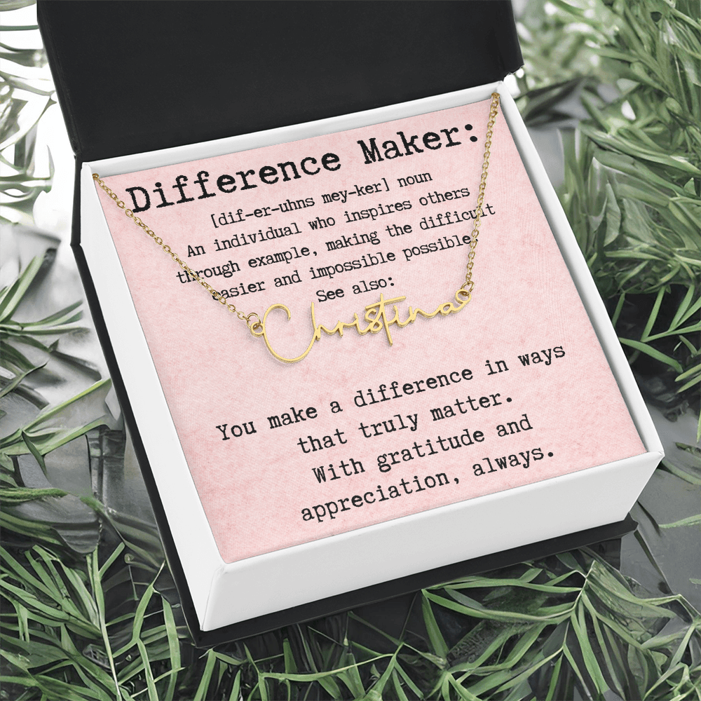 Personalized Necklace for a Real Difference Maker - Signature Style Name Necklace