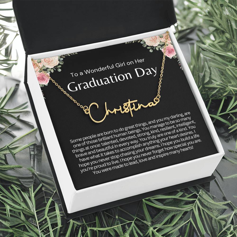 Personalized Graduation Gift for Her - Custom Signature Style Name Necklace