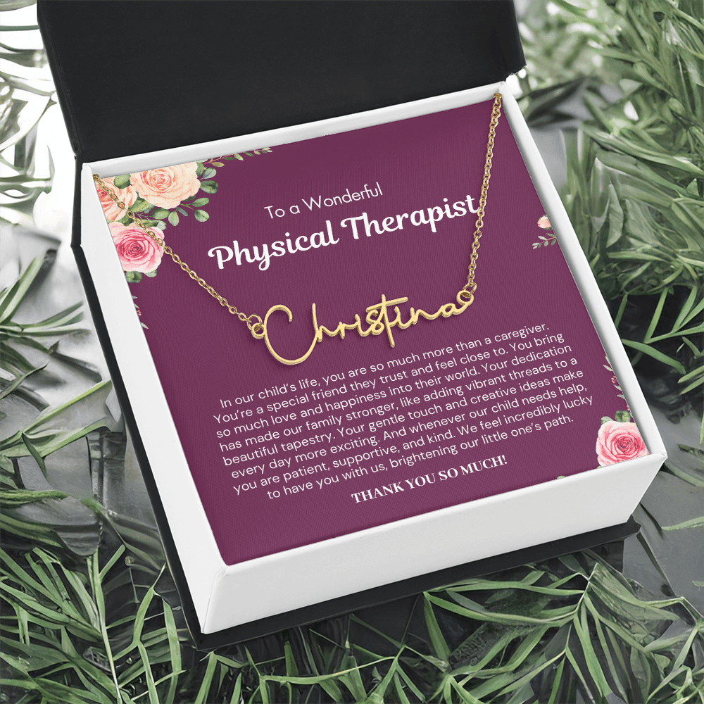 Personalized Gift for Physical Therapist - Signature Style Name Necklace