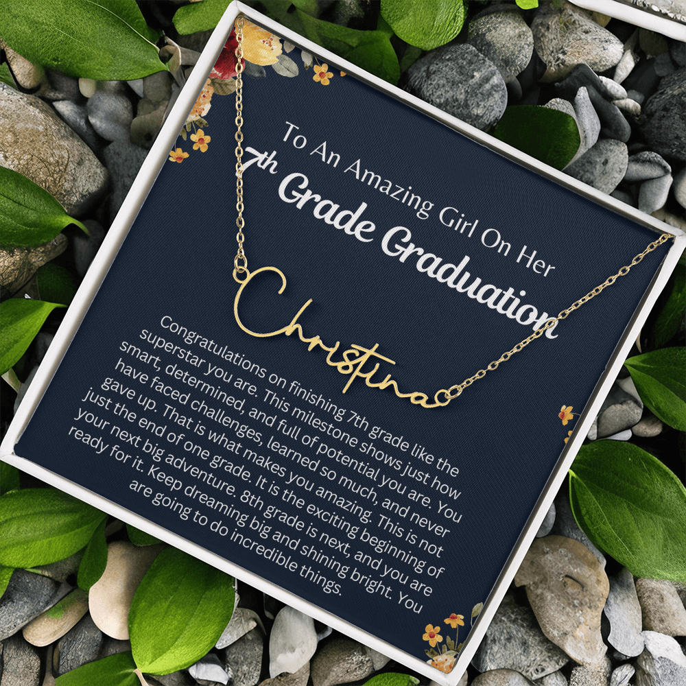 Personalized Name Necklace, 7th Grade Graduation Gift