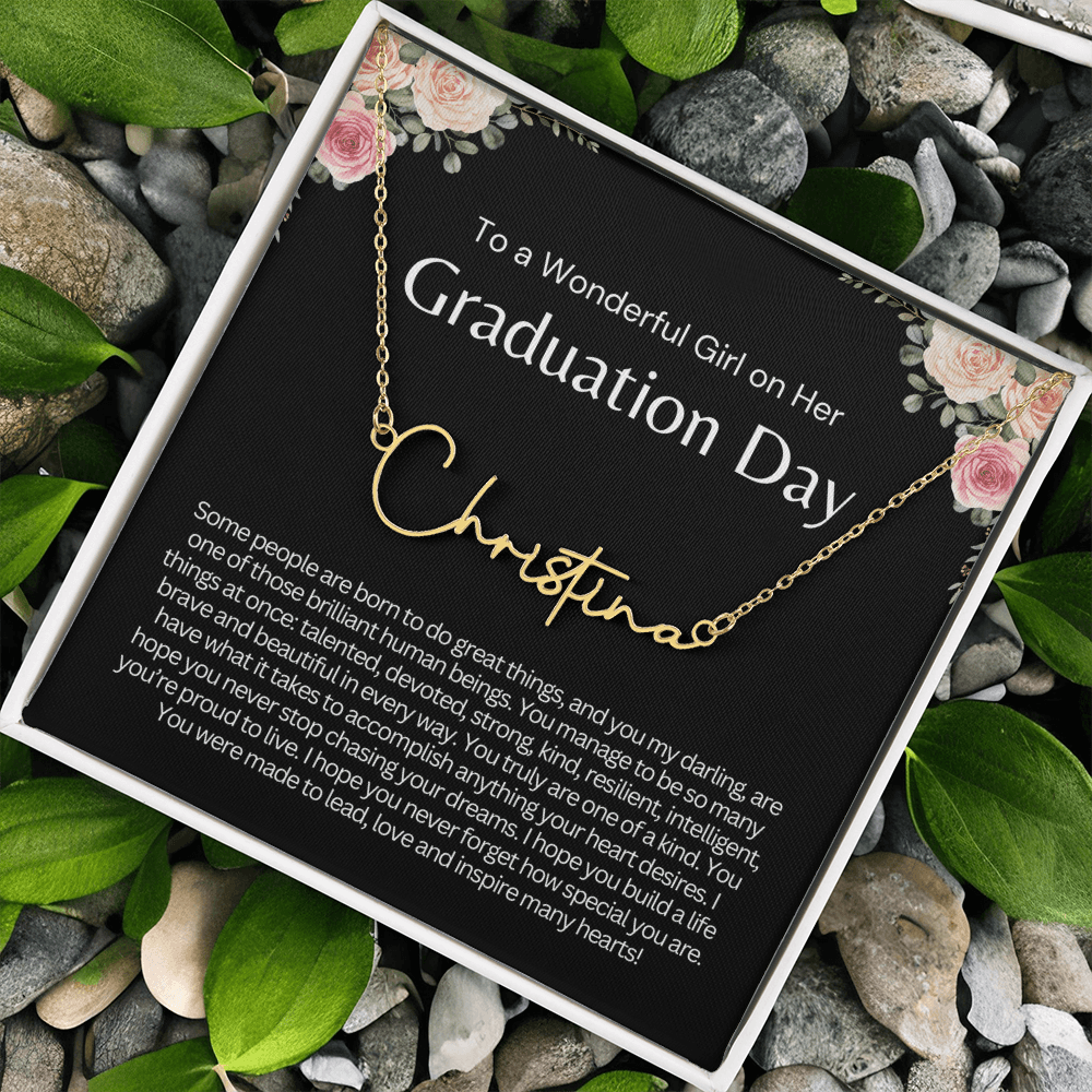 Personalized Graduation Gift for Her - Custom Signature Style Name Necklace