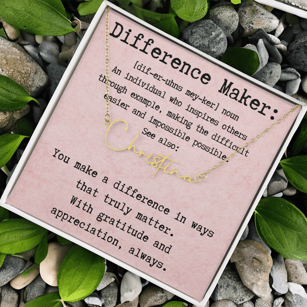 Personalized Necklace for a Real Difference Maker - Signature Style Name Necklace