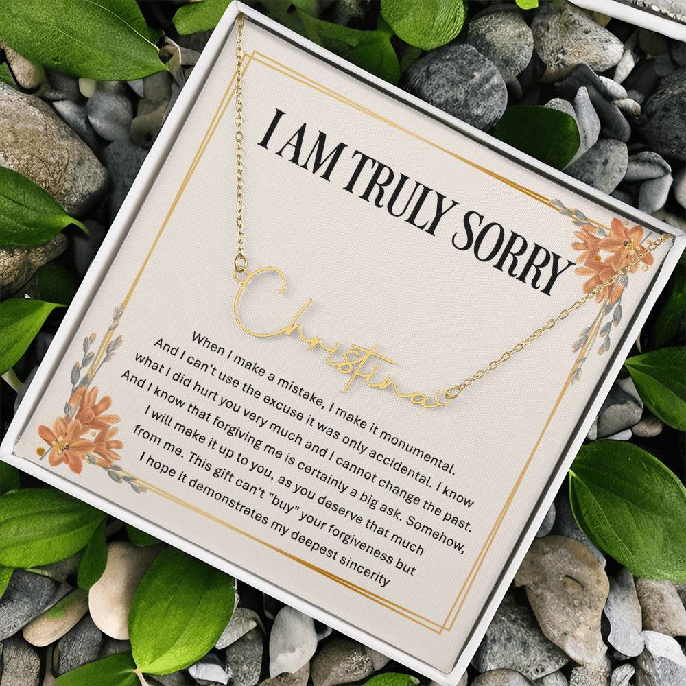 Personalized Apology Gift - Signature Style  Name Necklace
